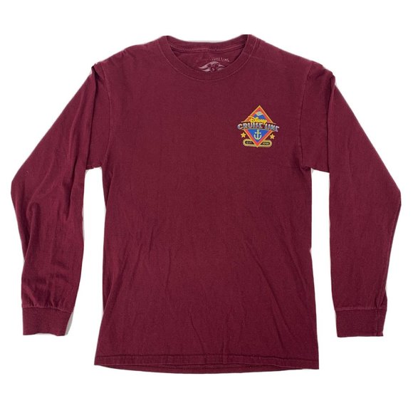 Adult Disney Cruise Line Long Sleeve T-Shirt Maroon Small Captain‎ Mickey Mouse - Picture 1 of 9